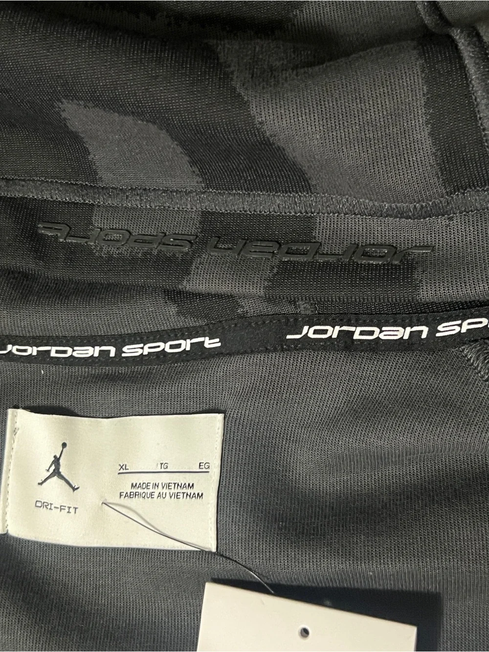 Nike JORDAN Men’s Full Zip Hooded Hoodie Black/Gray Geometric Size XL FV8620-010